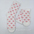 Chaussettes confortables super douces whit coeur rose